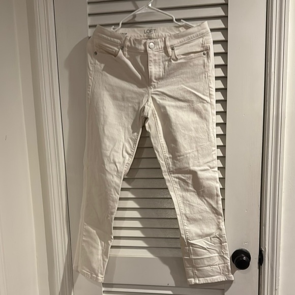 LOFT Women's Off-White Ankle Jeans - Picture 1 of 4